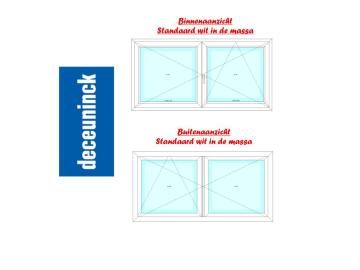 PVC dubbel vleugel draaikip - binnen  en buiten standaard wit