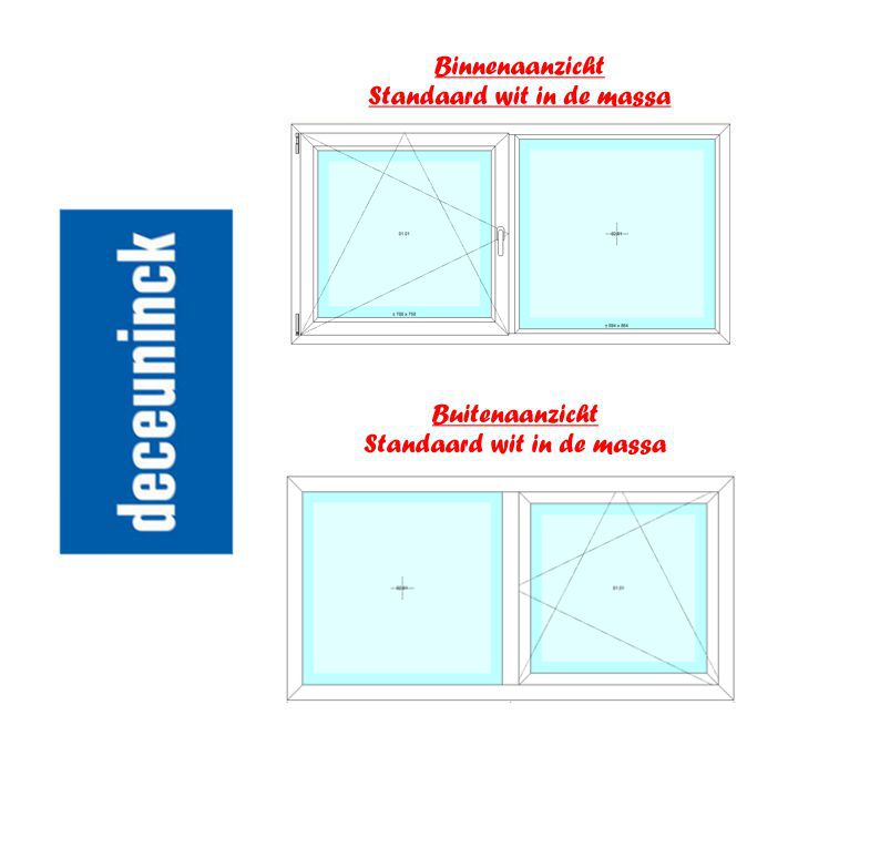 PVC 1deel vast-1deel draaikip - binnen  en buiten standaard wit