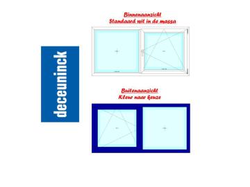 PVC 1deel vast-1deel draaikip - binnen wit en buiten kleur naar keuze
