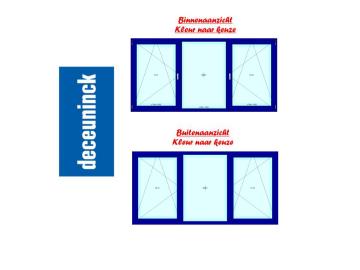 PVC 3 delen: 2 deel draaikip  - Binnen en buiten kleur naar keuze