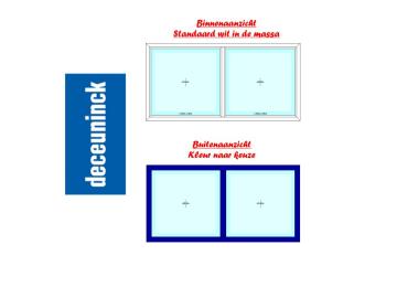 PVC Dubbel vast raam - binnen wit/buiten kleur naar keuze