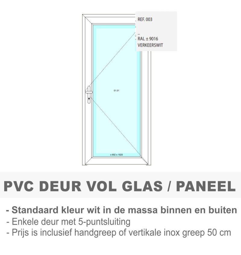 PVC deur  - Standaard wit