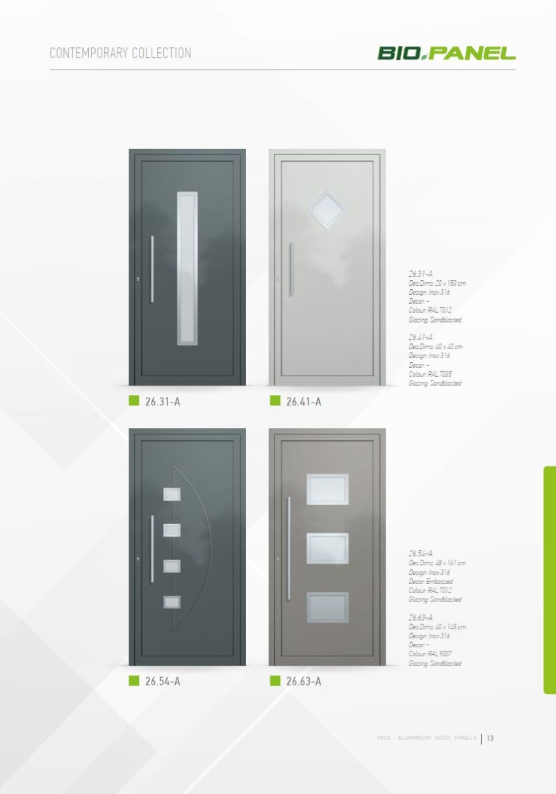 PVC deur met Inox deurvulling