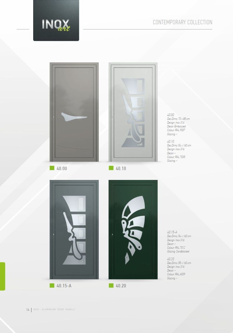 PVC deur met Inox deurvulling