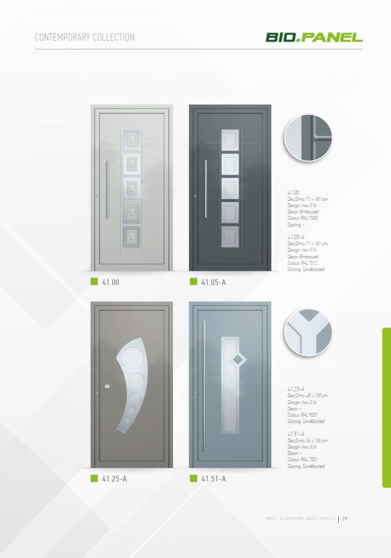 PVC deur met Inox deurvulling