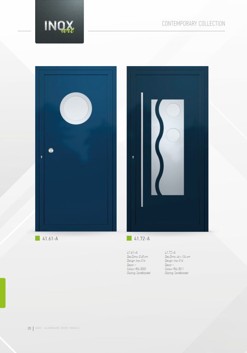 PVC deur met Inox deurvulling