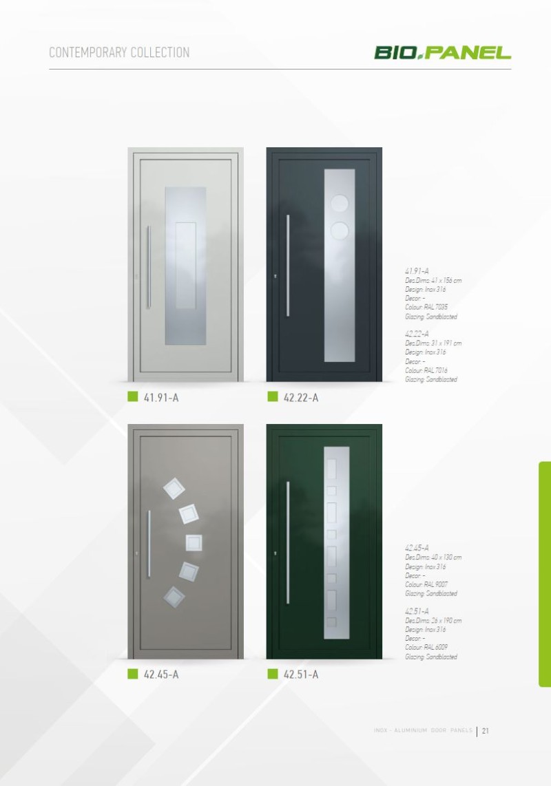 PVC deur met Inox deurvulling