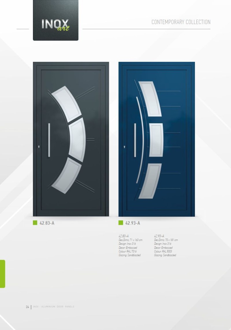 PVC deur met Inox deurvulling