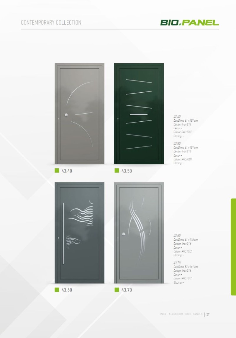 PVC deur met Inox deurvulling