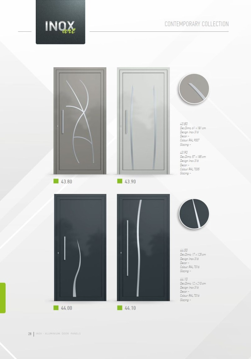 PVC deur met Inox deurvulling