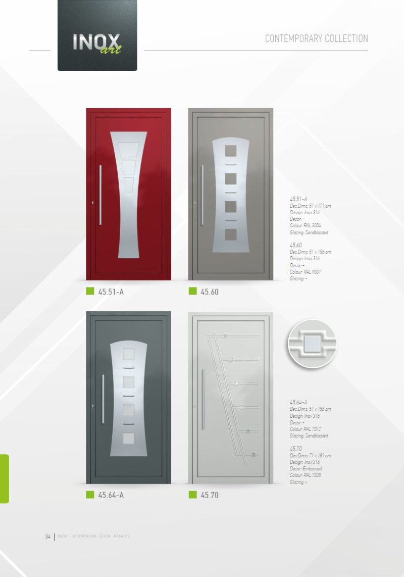 PVC deur met Inox deurvulling