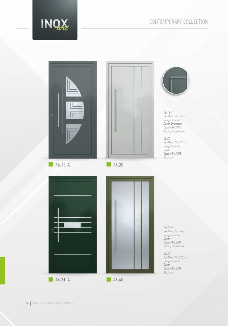 PVC deur met Inox deurvulling