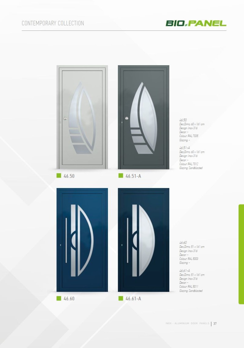 PVC deur met Inox deurvulling