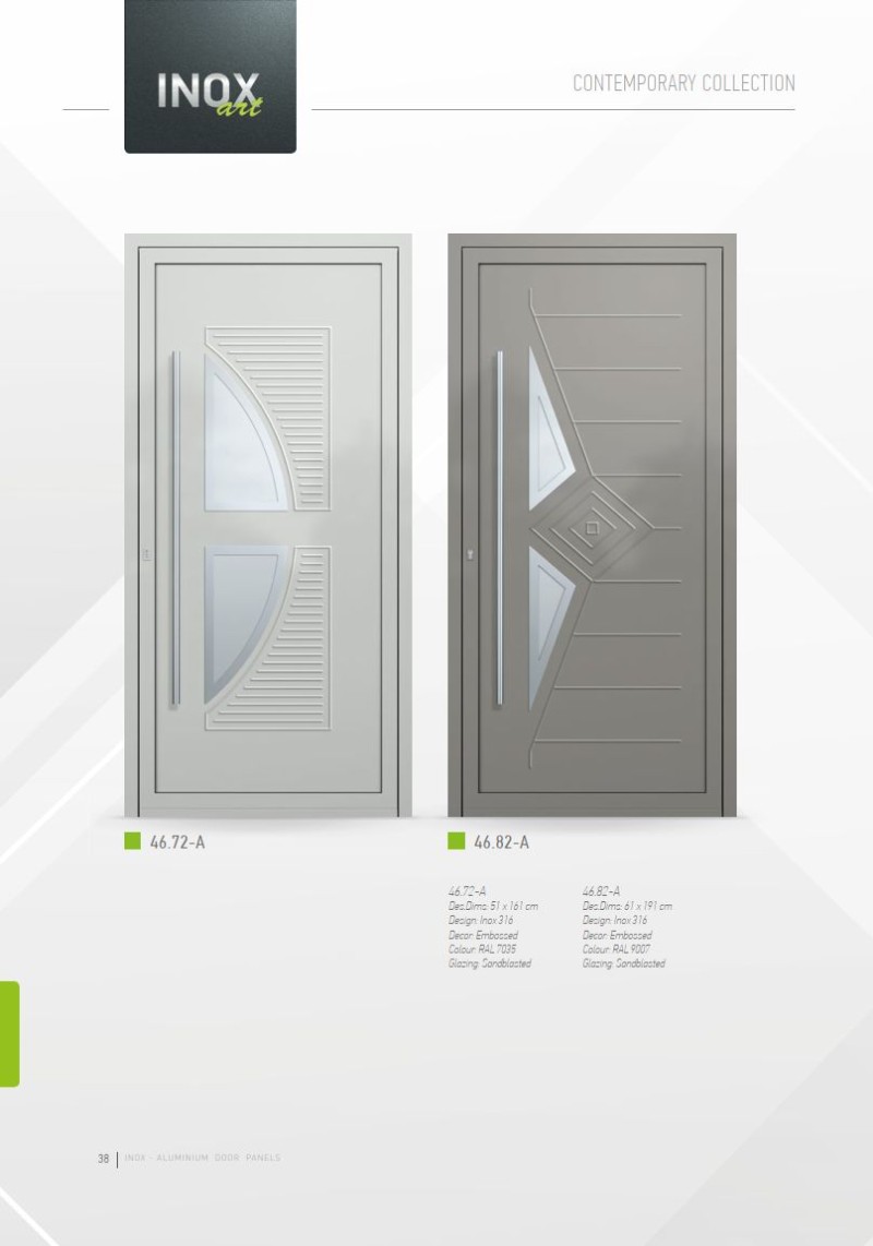 PVC deur met Inox deurvulling
