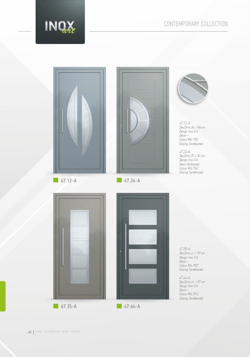 PVC deur met Inox deurvulling