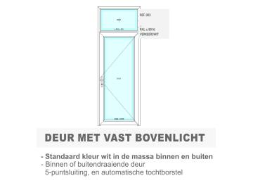 PVC deur met vast bovenlicht - Standaard wit