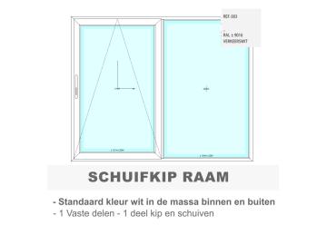 Schuifkipraam standaard wit beide zijden